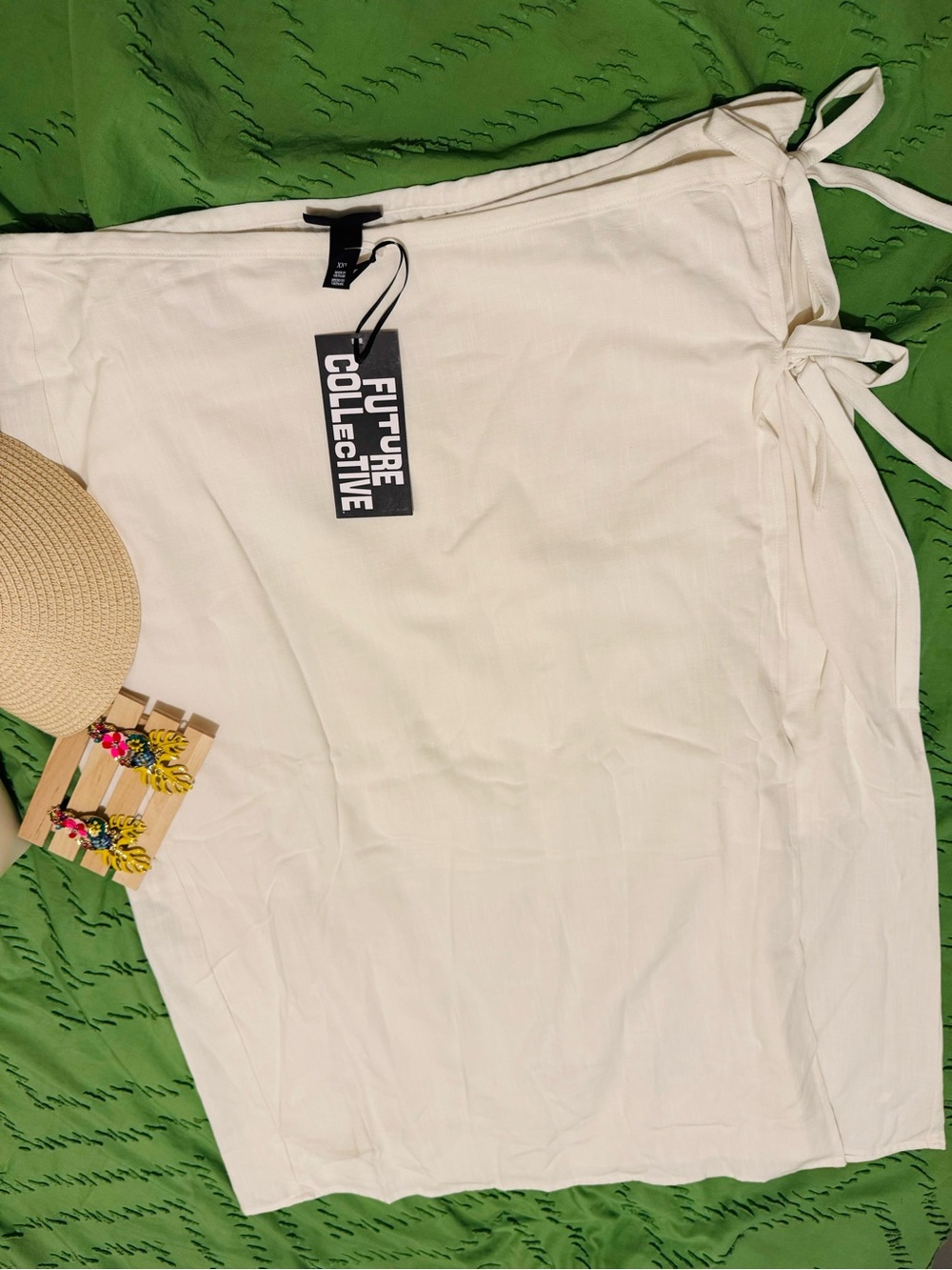 Future Collective Must have Summer  Wrap around White Tie-Side Skirt